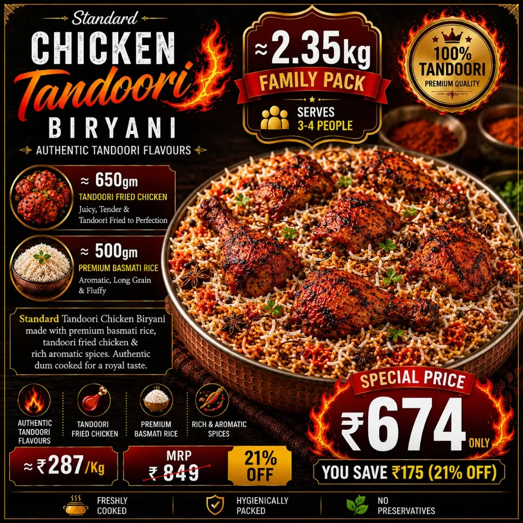 Chicken Tandoori Biryani (Non-Boneless, Standard)