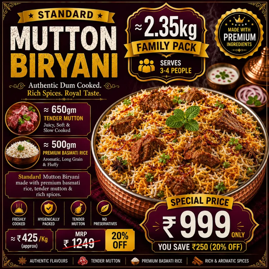 Mutton Biryani (Non-Boneless, Standard)