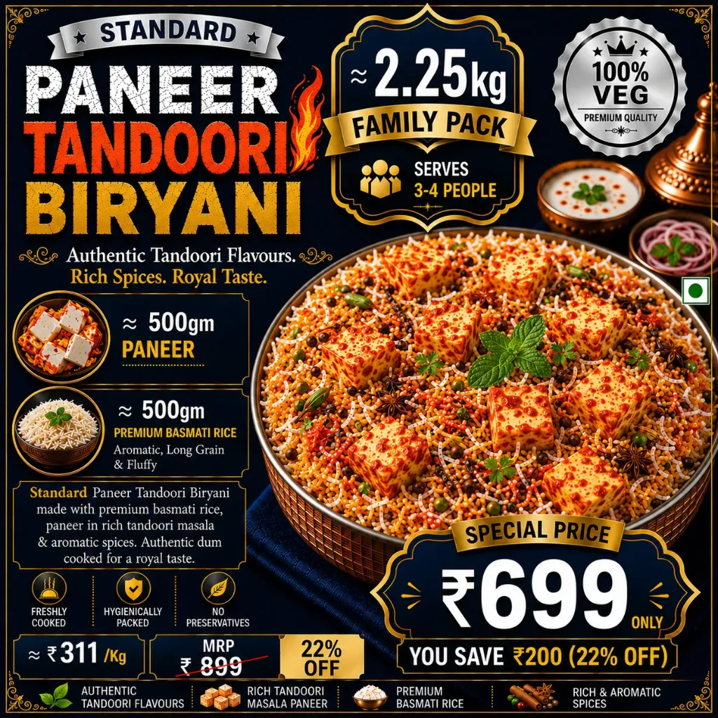 Paneer Tandoori Biryani (Standard)