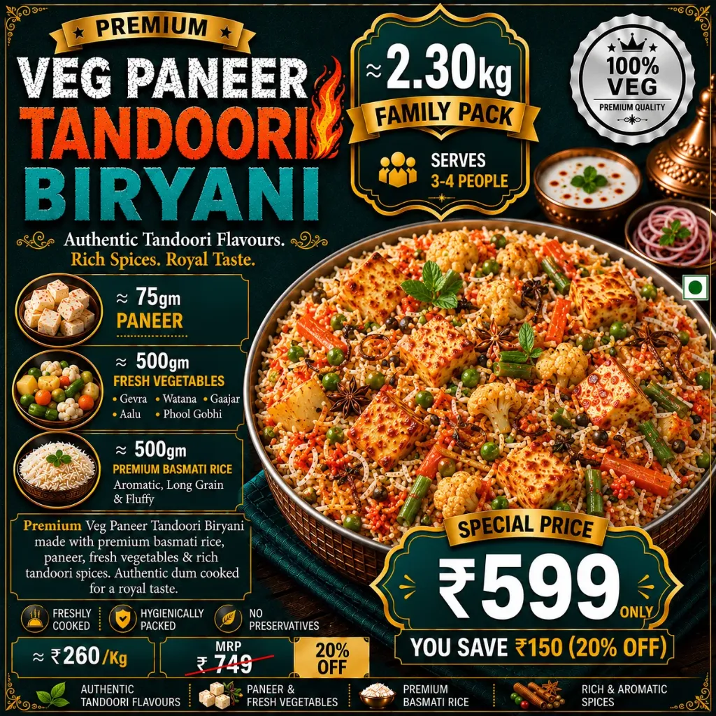 Veg Paneer Tandoori Biryani (Standard)